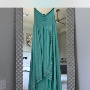 Boston Proper Seafoam Green Smocked Maxi Dress